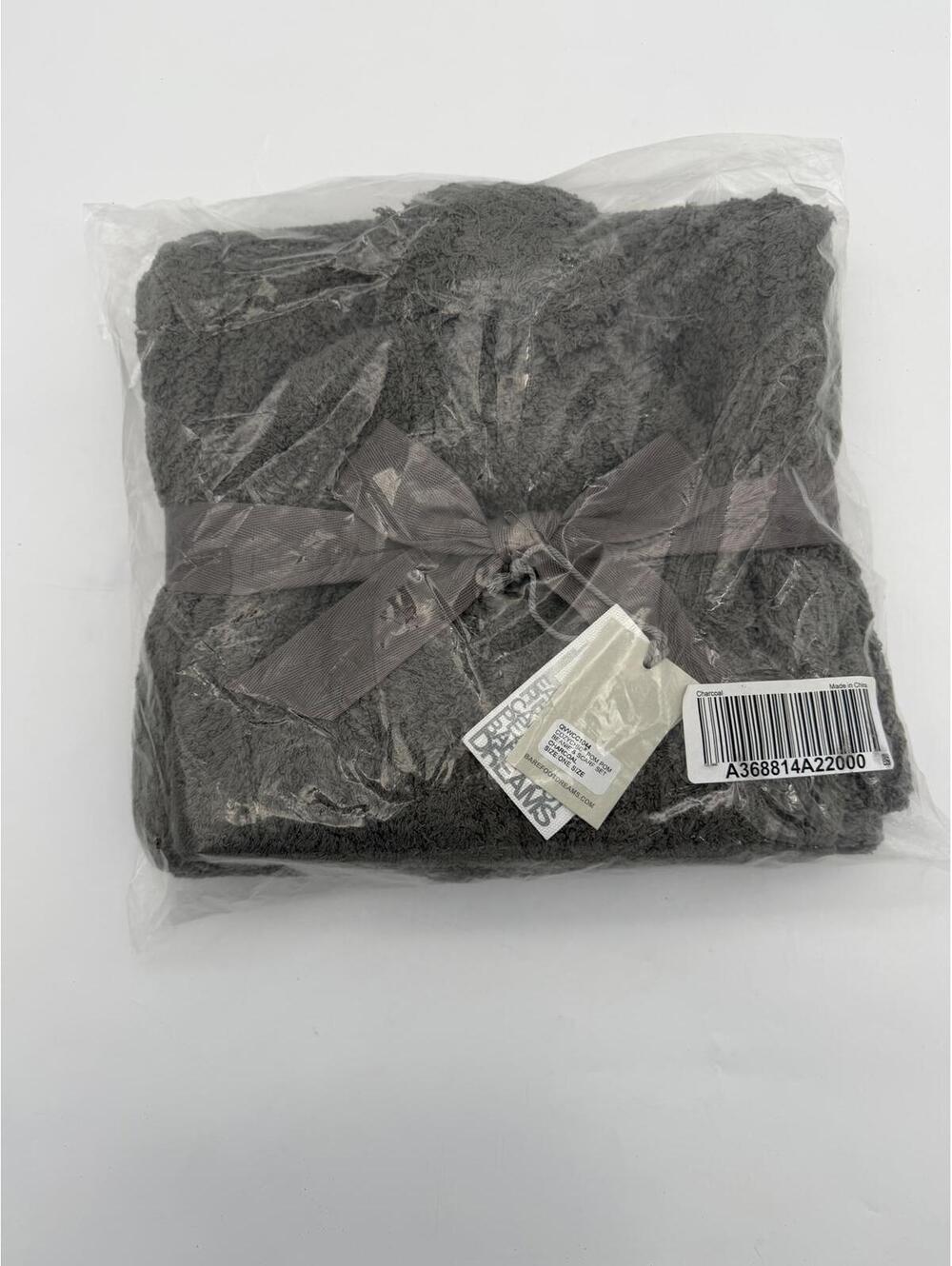 Barefoot Dreams Pom Pom Beanie and Scarf Set CozyChic Charcoal Grey NWT
